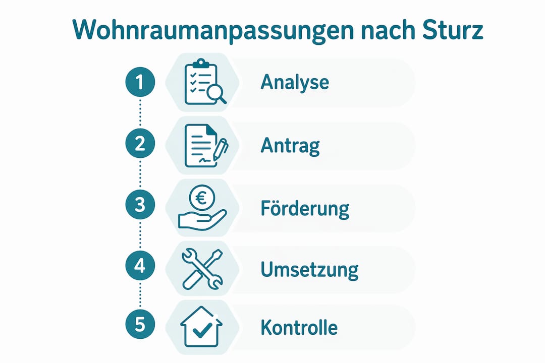 Übersicht: Maßnahmen zur Anpassung des Wohnraums und zur Vermeidung von Stürzen
