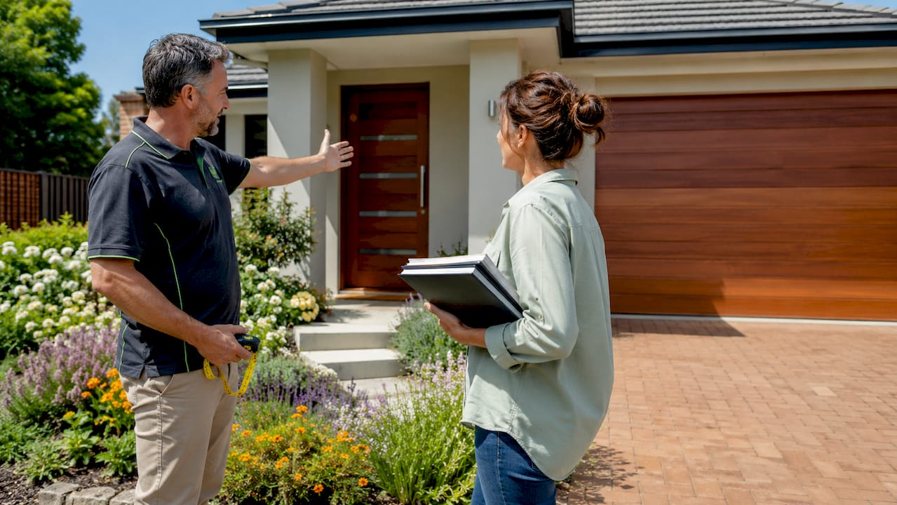 House exterior with new entry and garage doors