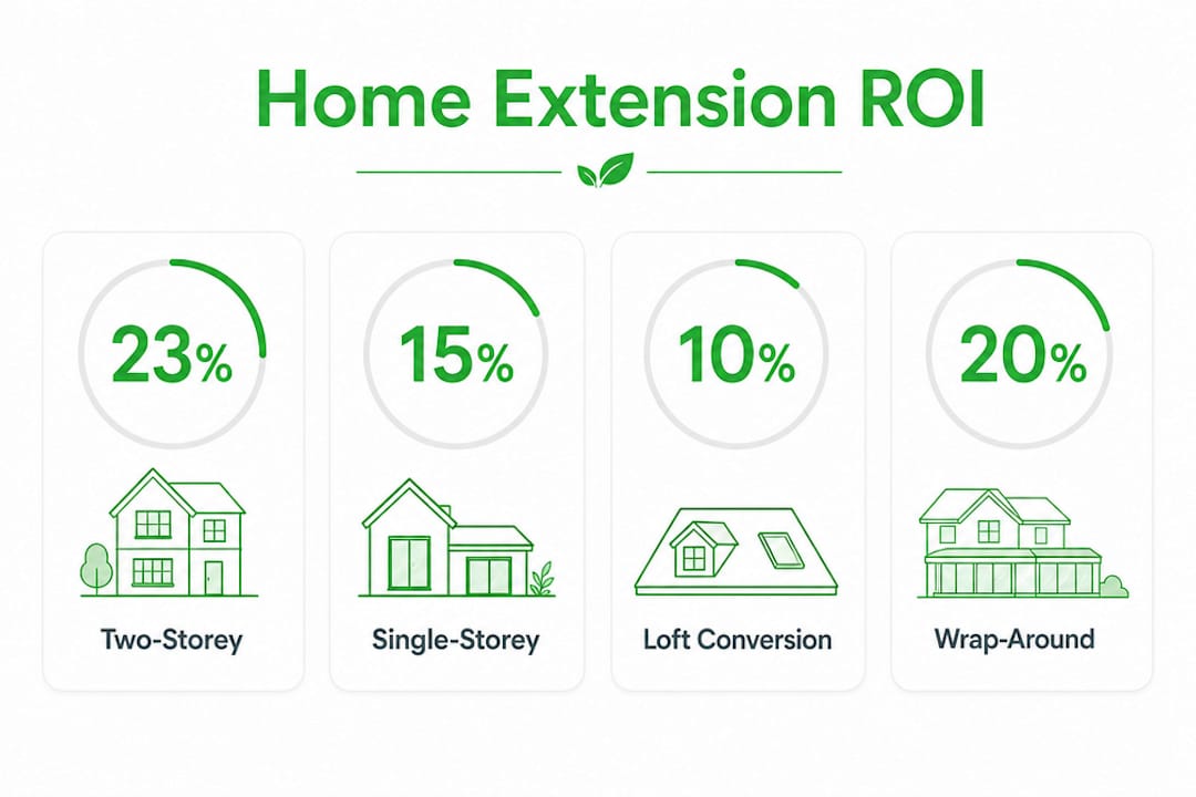 Infographic showing ROI percentages by extension type