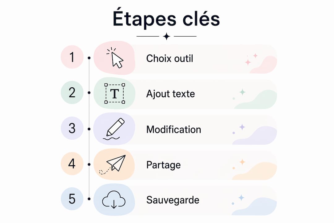 Infographie détaillant les différentes étapes pour insérer et organiser efficacement les légendes de vos photos