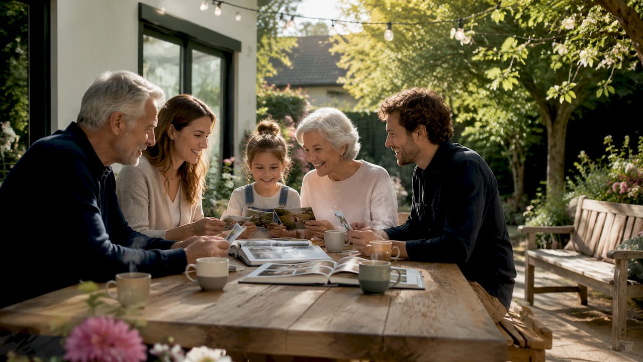 Un moment en famille à feuilleter ensemble de vieux albums et à se remémorer de précieux souvenirs.