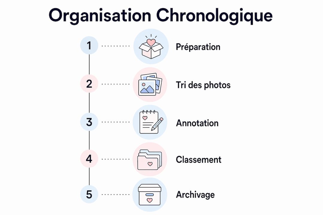 Infographie : les différentes étapes pour organiser ses souvenirs