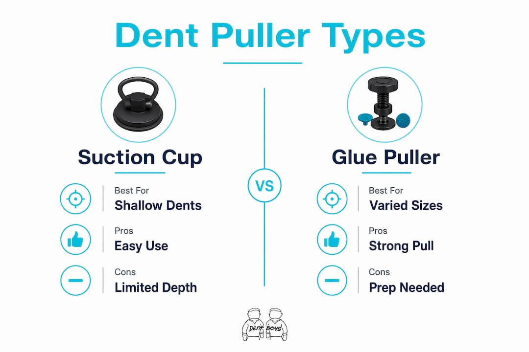 Infographic comparing types of dent pullers