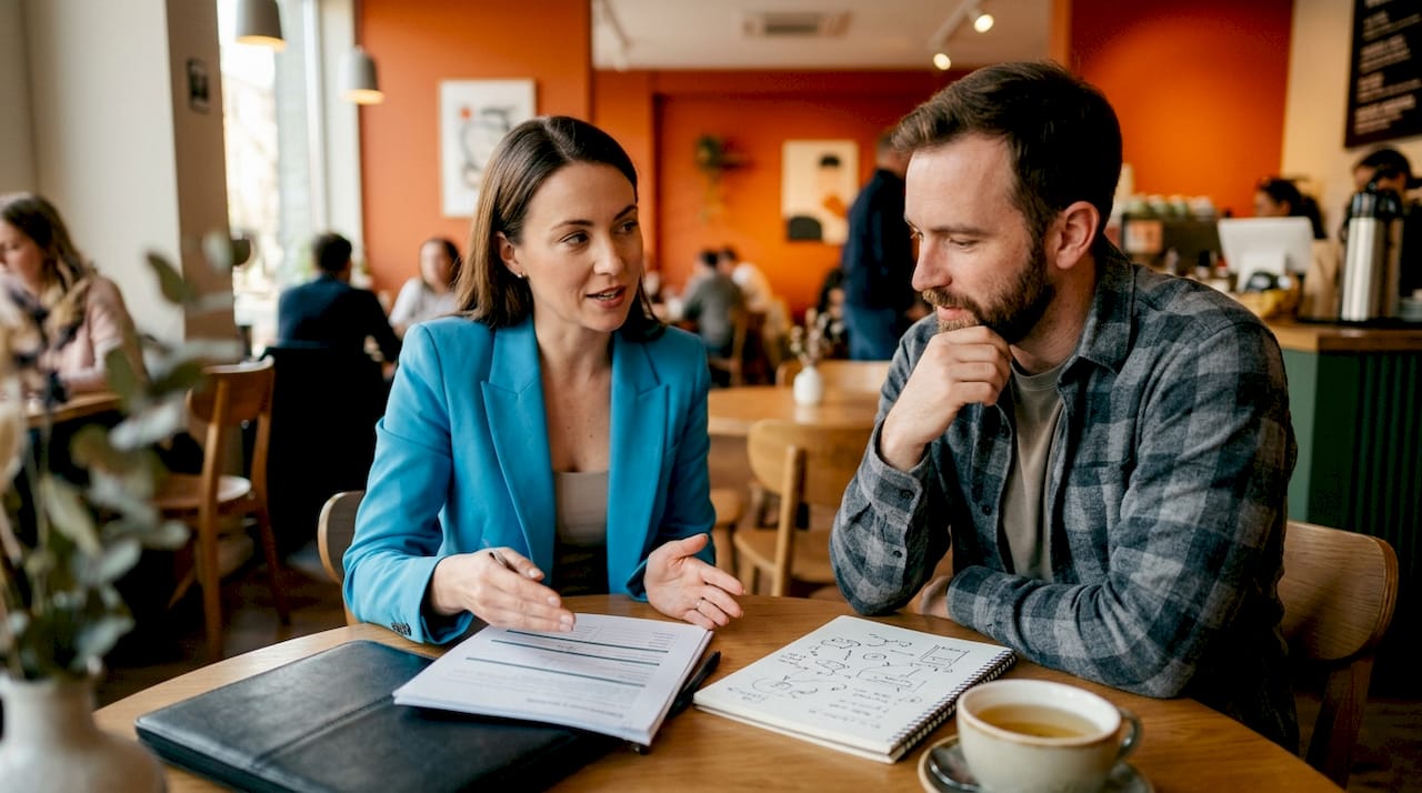 Agent and contractor discussing soft costs endorsement