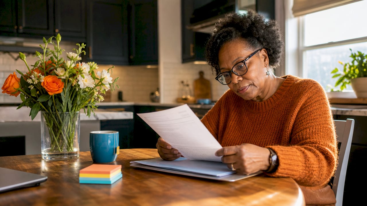 Woman reviewing homeowners liability insurance policy