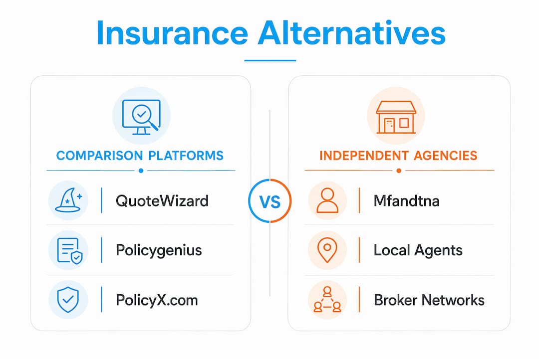 Infographic comparing insurance platform types