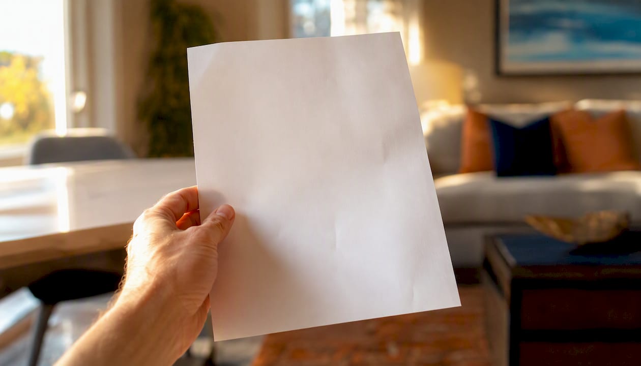 Hand holding insurance declarations page