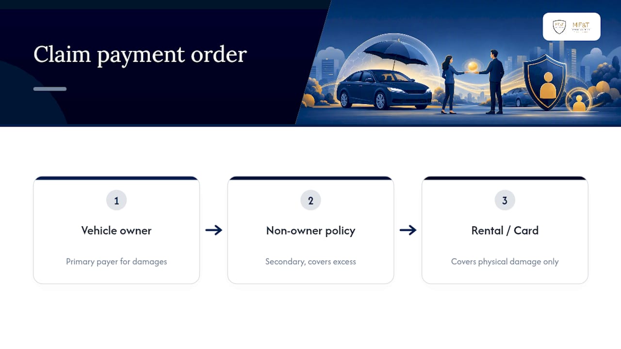 Diagram of non-owner insurance claim payment flow