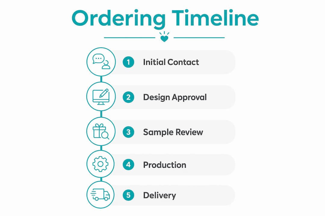 Infographic showing corporate gift box ordering steps