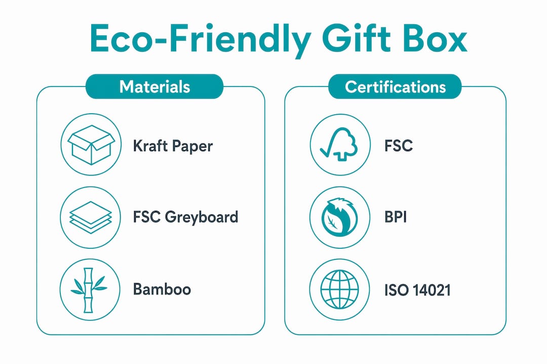 Infographic comparing materials and certifications