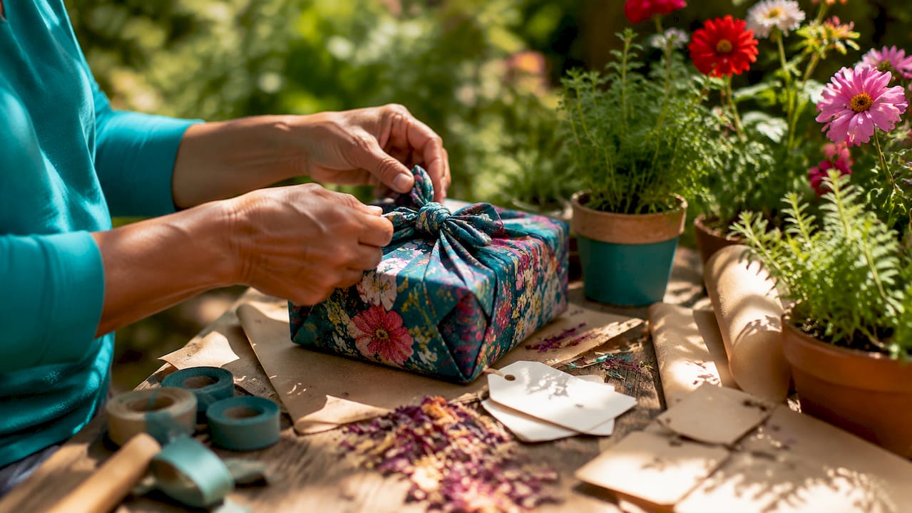 Eco-friendly gift packages with natural materials