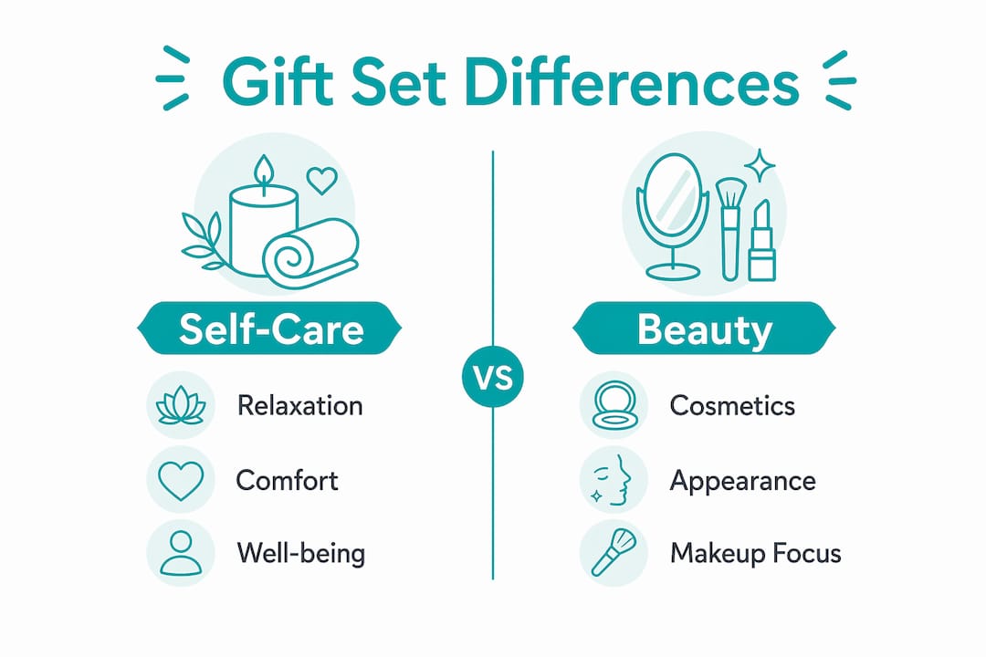 Infographic comparing self-care and beauty gift sets