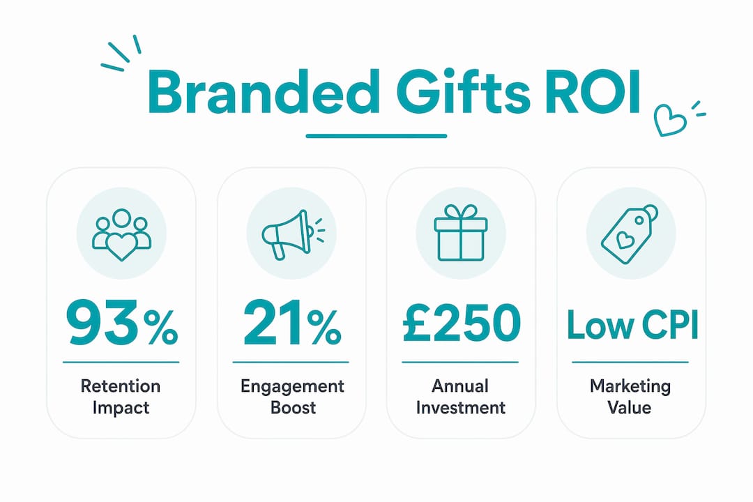 Infographic showing branded gifts impact stats