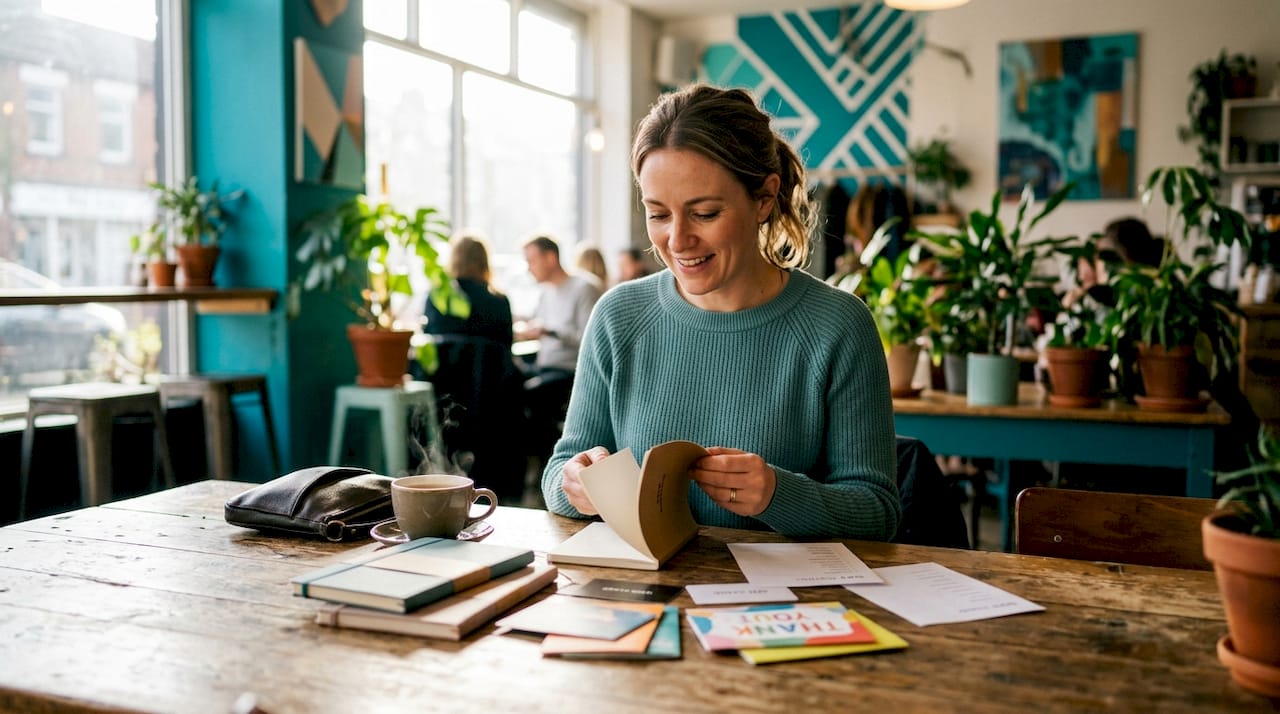 HR manager unboxing employee appreciation gifts in meeting room