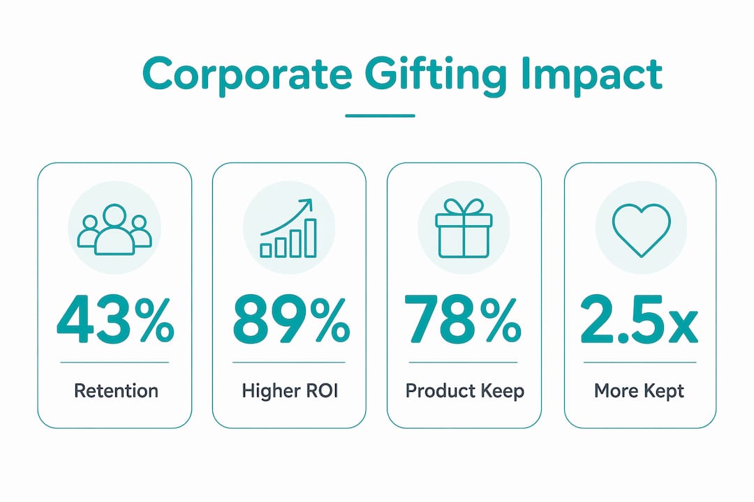 Infographic displaying key corporate gifting statistics