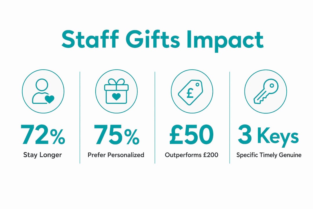Infographic showing key stats and benefits of staff gifts