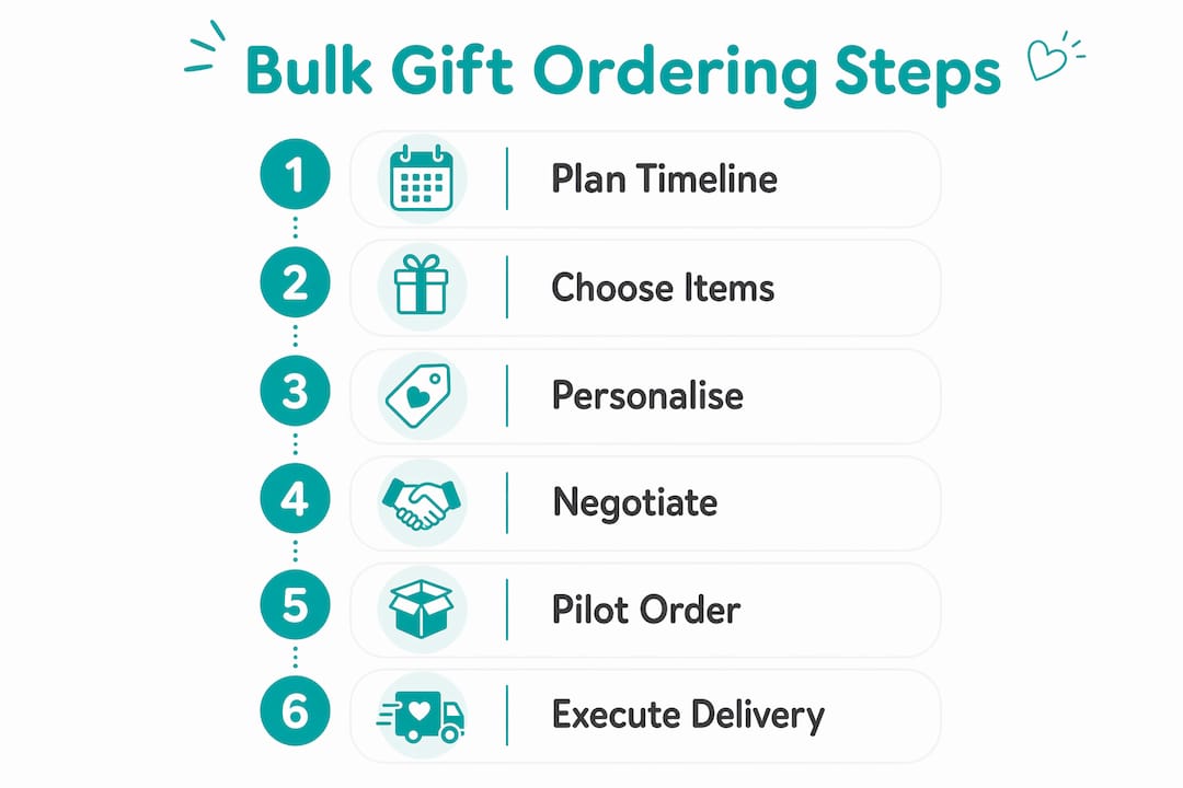 Infographic showing bulk letterbox gift order steps