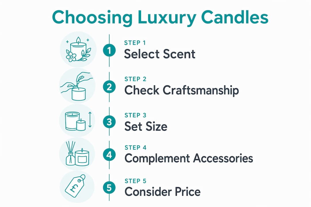 Infographic showing steps to choose luxury candle gift set