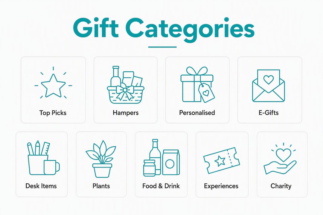 Infographic showing employee birthday gift categories
