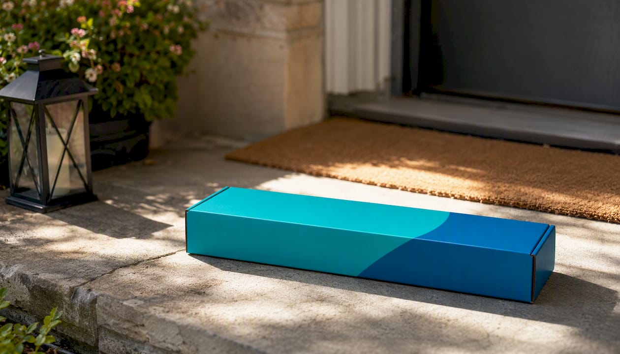 Letterbox gift box on doorstep