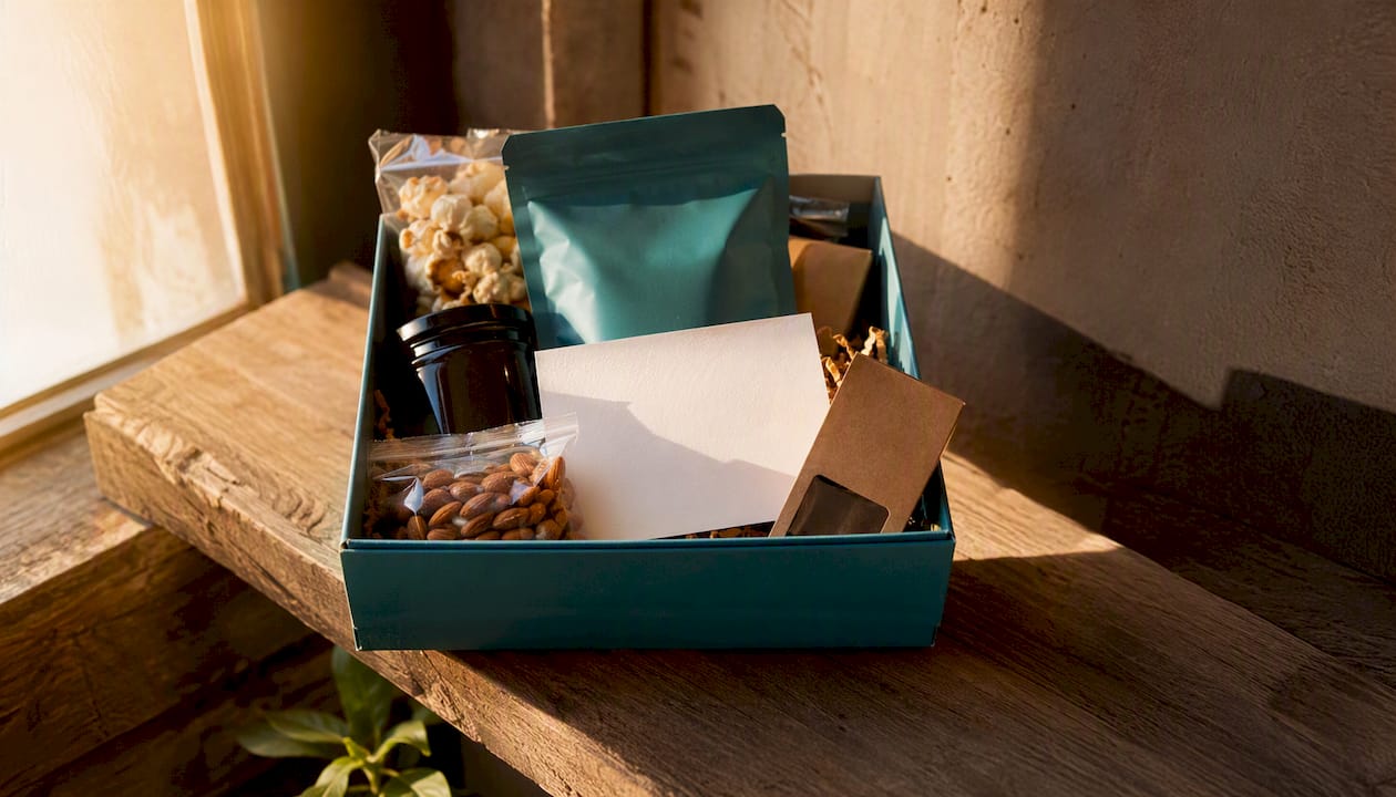 Personalised gift box and artisan snacks