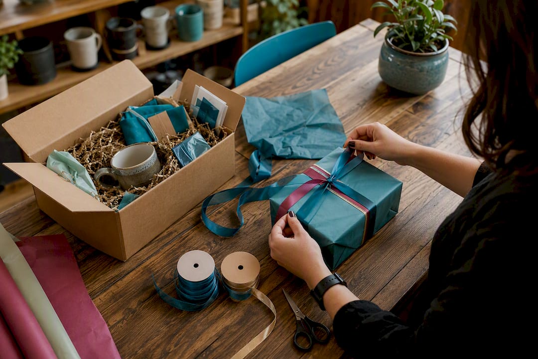 Hands wrapping hybrid team corporate gift