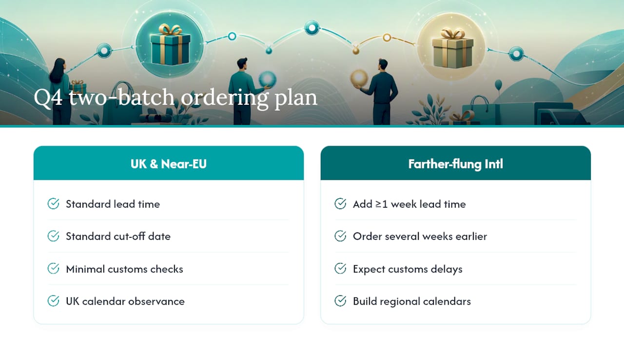 Two-batch international gifting timeline