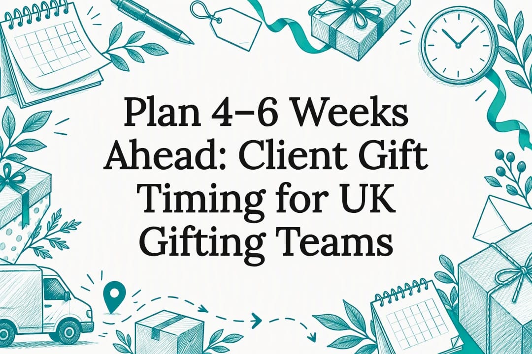 Decorative client gift timing title card