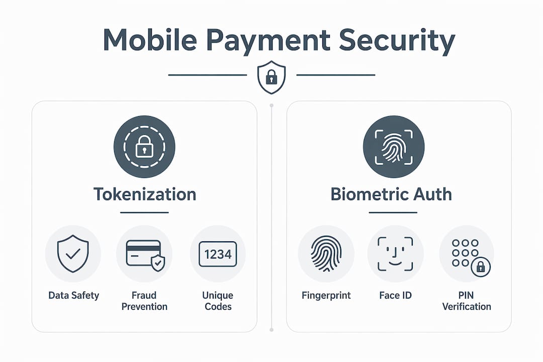 Infographic comparing mobile payment security features