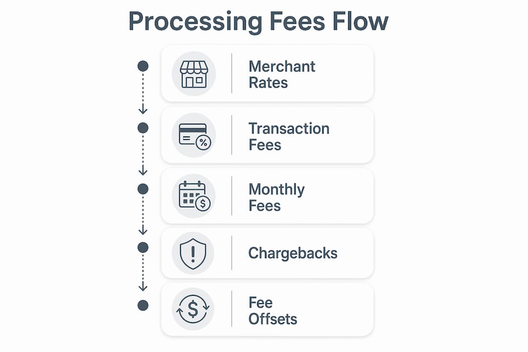 Infographic outlining liquor store payment processing fees