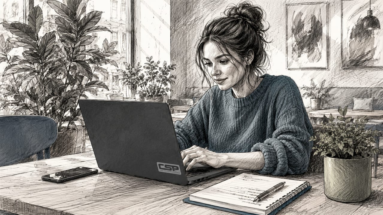 Hands typing on laptop for card-not-present payment