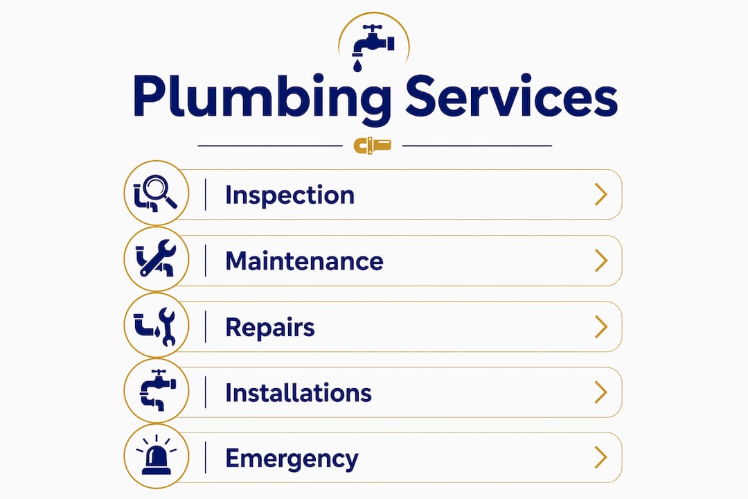 Infographic illustrating residential plumbing service steps