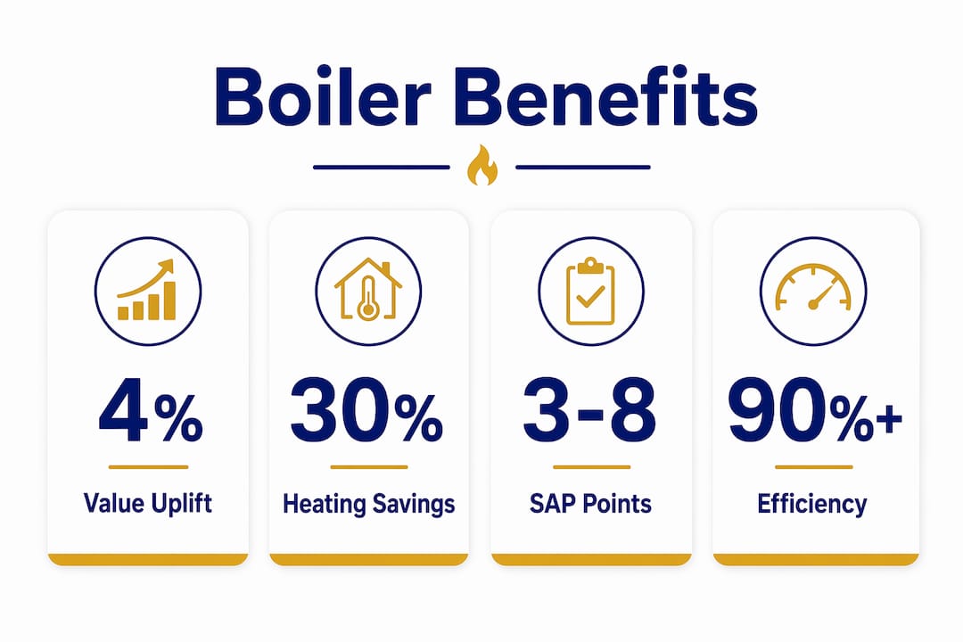 Infographic presenting boiler replacement benefits