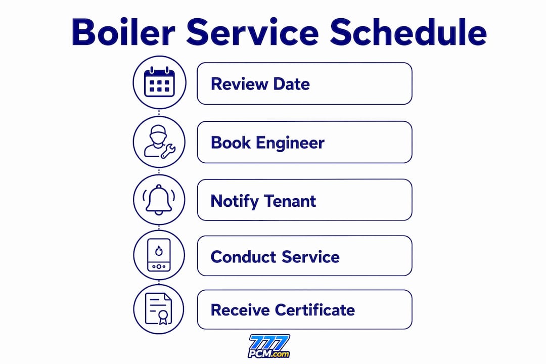 Infographic displaying boiler service scheduling steps