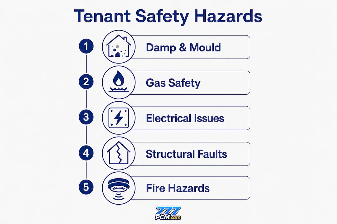 Infographic of tenant safety hazard categories