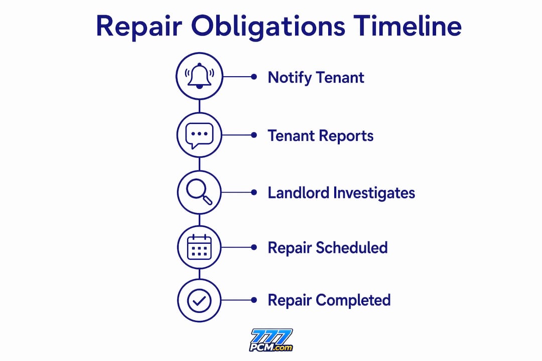 Infographic illustrating repair process steps