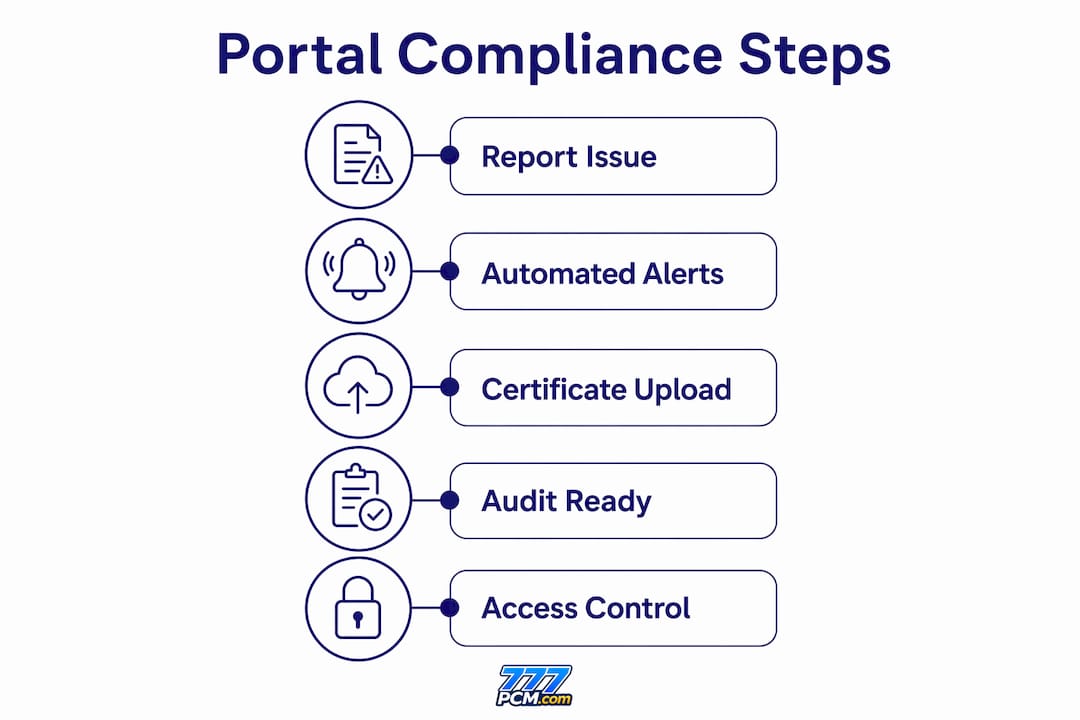 Infographic showing landlord portal compliance steps