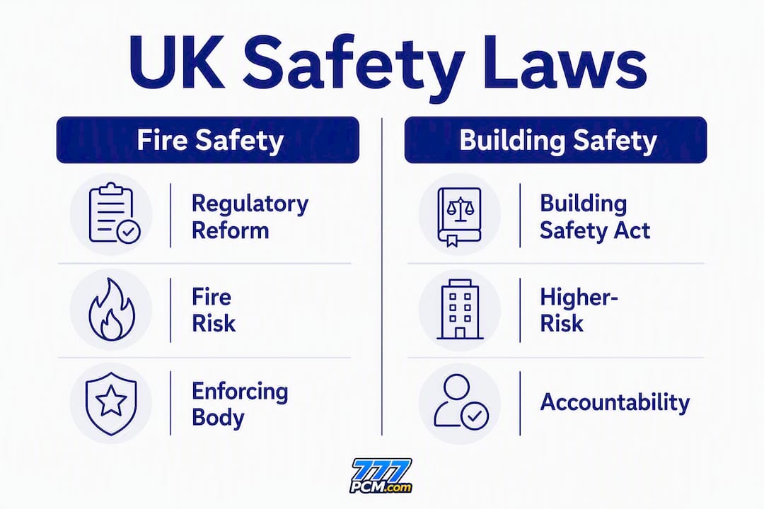 Infographic showing UK property safety laws overview