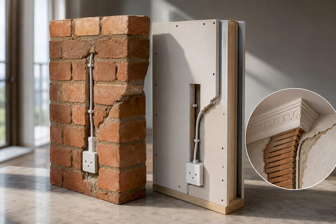 Illustration comparing UK wall construction types