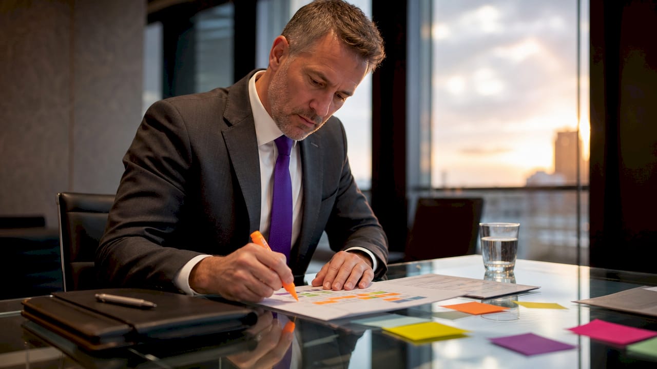 CISO hands highlighting risk assessment report