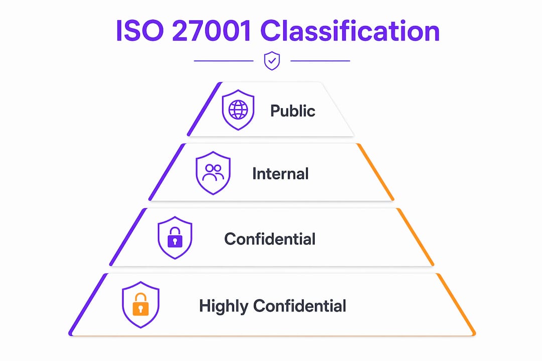 Hierarchy infographic of ISO 27001 classification tiers