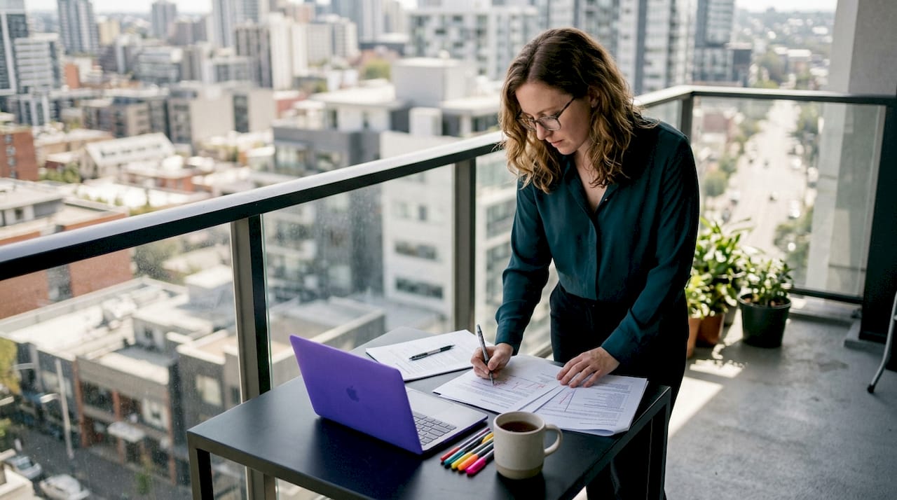 Cybersecurity analyst reviewing vulnerability reports at desk
