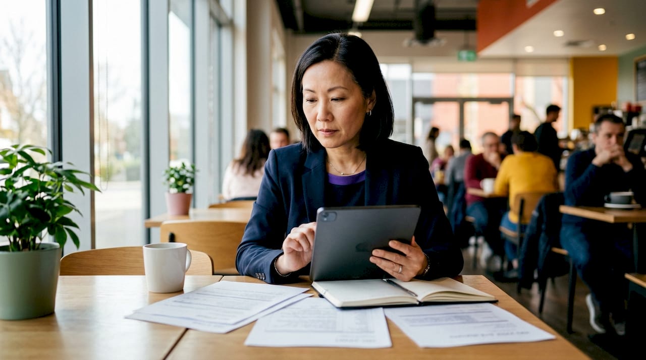 Compliance officer reviewing ISO 27001 audit documents