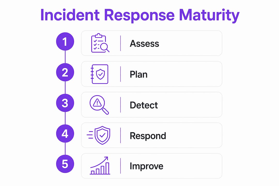 Infographic illustrating incident response maturity stages
