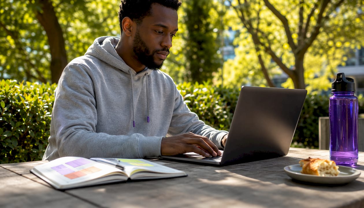 Hands typing on laptop using cybersecurity platform