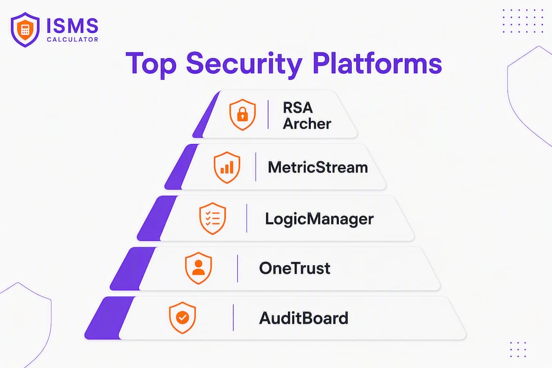 Hierarchical infographic ranking security risk platforms