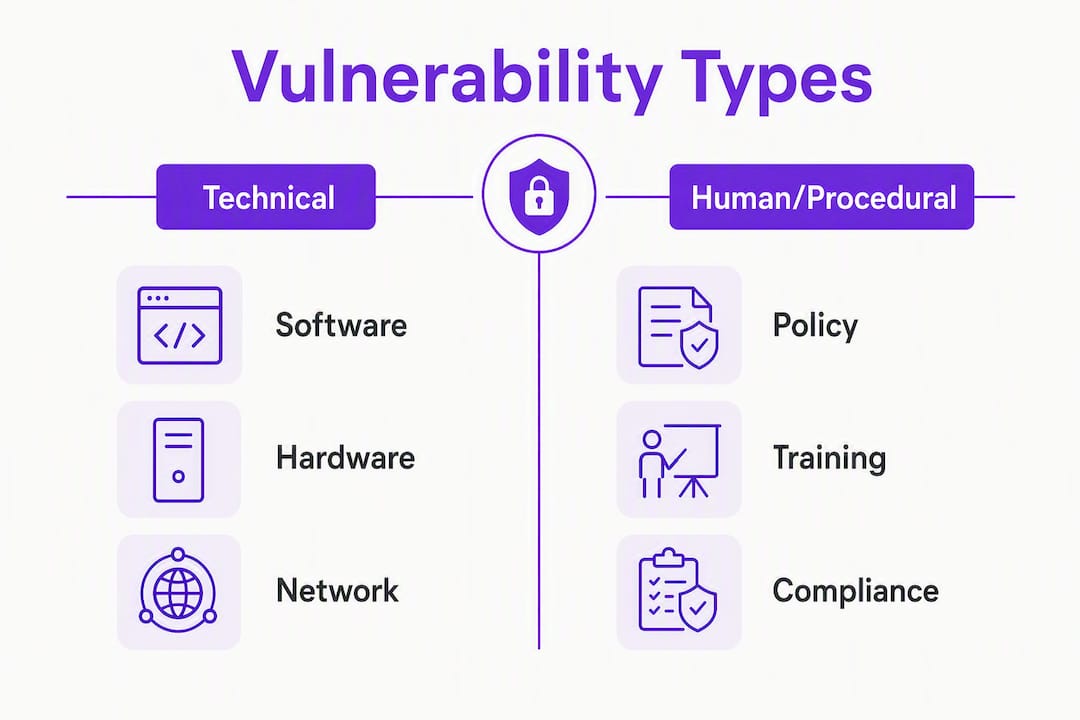 Infographic showing technical vs human vulnerabilities