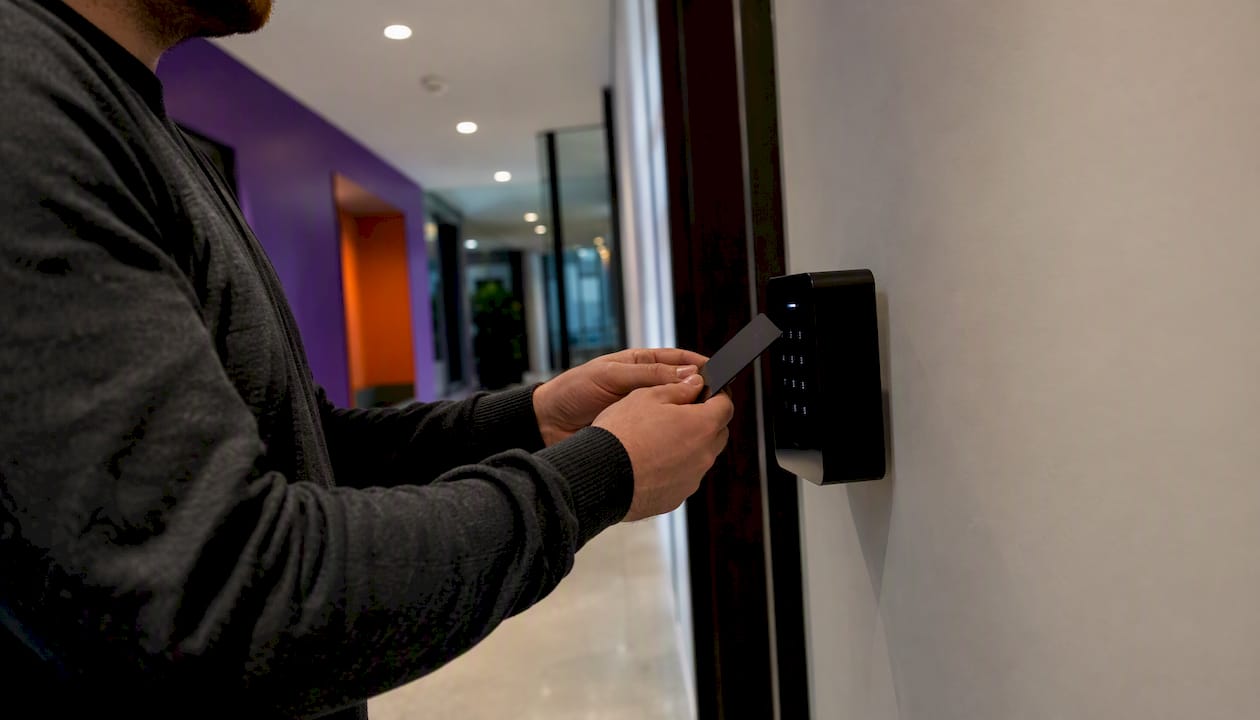 Hands programming access control badges