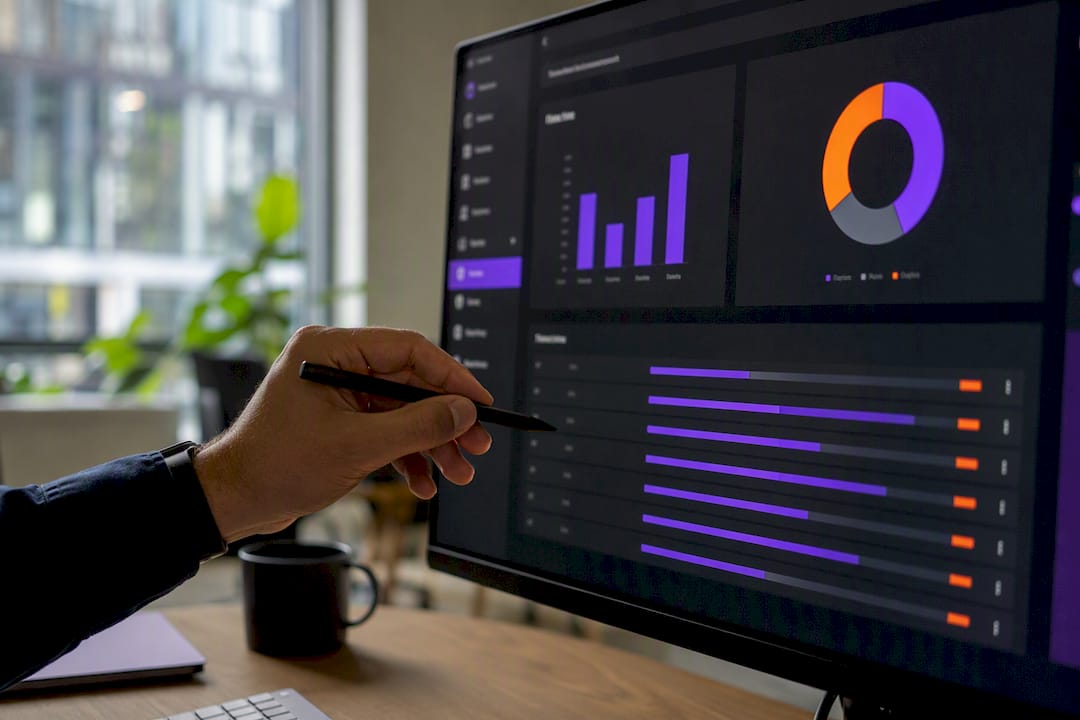 Hand pointing at ISO 27001 gap assessment display