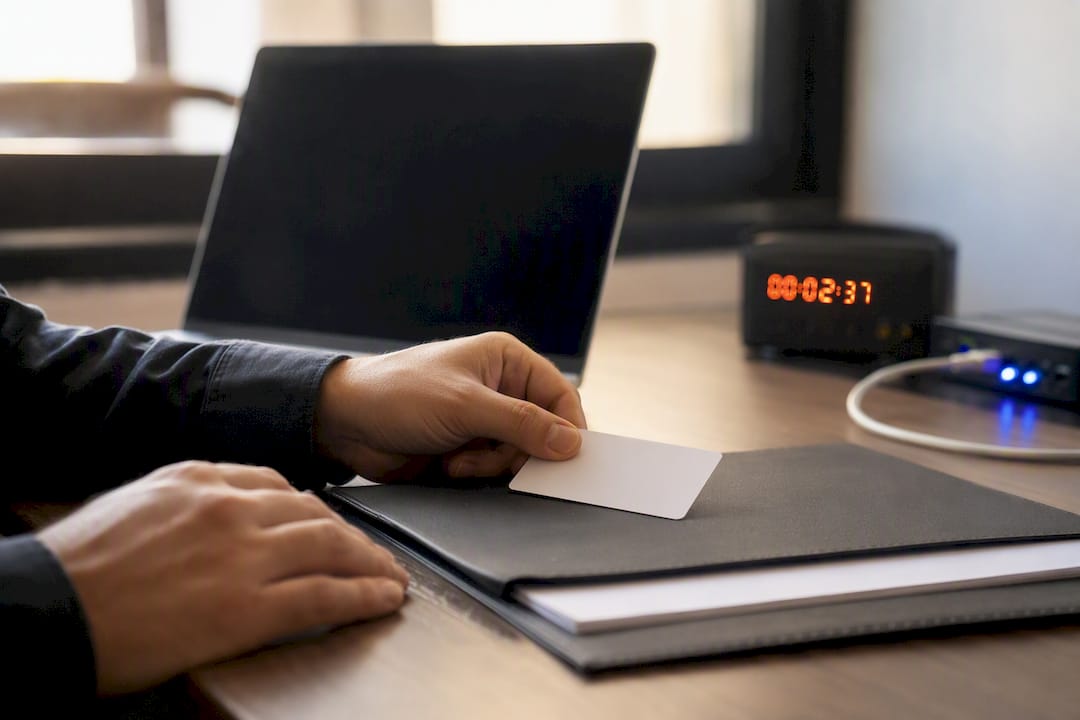 Hands organizing ISO 27001 scope documents